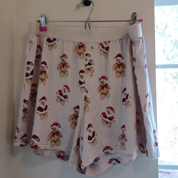 American Eagle Teddy Bear Santa Soft Cozy PJ bottom shorts boxer style - Picture 2 of 5